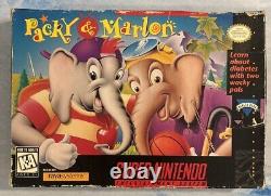 Packy & Marlon (SNES, Super Nintendo) Game Manual Box Extremely Rare Tested