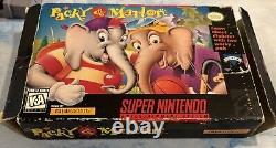 Packy & Marlon (SNES, Super Nintendo) Game Manual Box Extremely Rare Tested