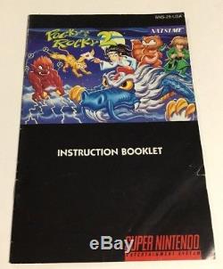 Pocky & Rocky 2 SNES (Super Nintendo) BOX MANUAL INSERTS ONLY, NO GAME Authentic