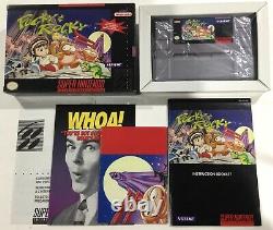 Pocky & Rocky Super Nintendo SNES CIB Complete Near Mint + Poster