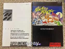 Pocky & Rocky (Super Nintendo, SNES) Complete CIB with Poster + Reg COLLECTOR