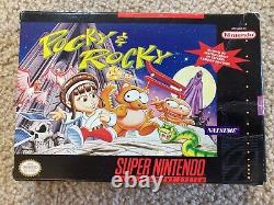 Pocky & Rocky (Super Nintendo, SNES) Complete CIB with Poster + Reg COLLECTOR