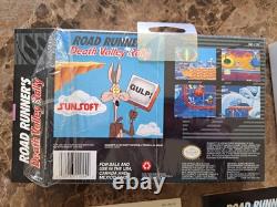 ROAD RUNNER'S DEATH VALLEY RALLY Super Nintendo SNES CIB 100% Collector Quality
