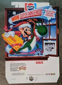 Rare 1991 Pepsi Super Nintendo Store Display Poster / SNES Give Away Promotional