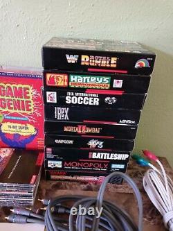 Rare HUGE Super Nintendo SNES Gaming Lot COMPLETEOrganizing Trays/Game Genie