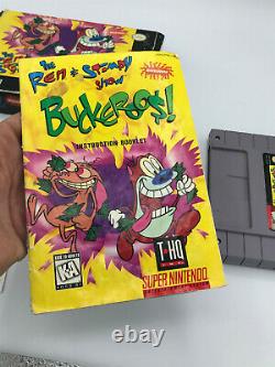 Ren & Stimpy Buckeroos Snes Super Nintendo Cartridge, Manual And Original Box