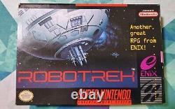 Robotrek Super Nintendo SNES 100% CIB Complete in Box w Reg Card & Poster SAVES