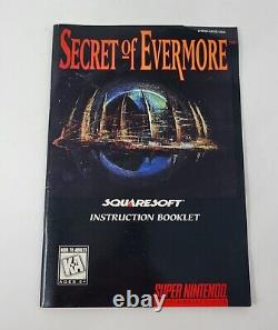 SECRET OF EVERMORE SNES SUPER NINTENDO COMPLETE IN BOX With SHRINK WRAP & EXTRAS