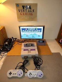 SNES Console Bundle Super MarioKart & Super Mario World 2 Controllers & Hookups