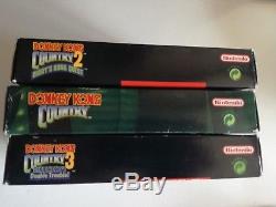 SNES Donkey Kong Country 1 2 3 in OVP Super Nintendo Spiel I II III