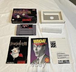 SNES Final Fantasy 3 CIB Complete Box Tested Working Super Nintendo Video Game