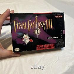 SNES Final Fantasy 3 CIB Complete Box Tested Working Super Nintendo Video Game