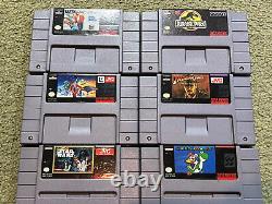 SNES Game Lot 10 Games Super Nintendo Mario World, TMNT, Star Wars, ESB, MK, +++
