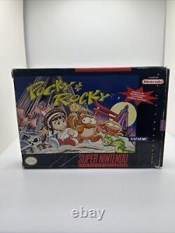 SNES Pocky & Rocky CIB Complete Super Nintendo RARE US Version Authentic Clean