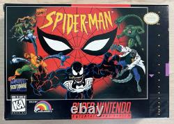 SNES Spider-Man Video Game & Box Super Nintendo Entertainment System Used