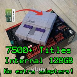 SNES Super Nintendo Classic Mini Entertainment System 7500 Games + Real Arcade