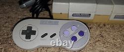 SNES Super Nintendo Console Bundle Complete Cables Controller and 4 Games Used