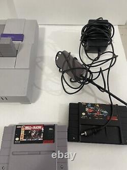 SNES Super Nintendo Console Bundle with 2 Controllers + 3 Games OEM Cables Tested