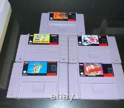 SNES Super Nintendo Console Lot & 5 Games SNS-001 Tested & Working Cleaned