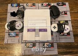 SNES Super Nintendo Console with 17 Games LotTESTED One OwnerSNS-001