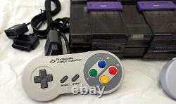 SNES Super Nintendo, Custom Smoke Case, USB-C PWR, 2 Controllers, Cables Clean