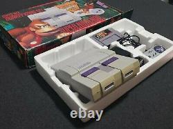 SNES Super Nintendo DONKEY KONG COUNTRY Console System Bundle in Box Boxed