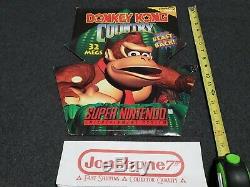 SNES Super Nintendo DONKEY KONG COUNTRY Store Display Sign Promo RARE