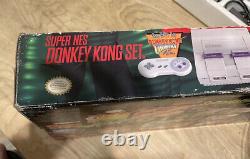 SNES Super Nintendo Donkey Kong Country Set WithBox, Console, Game, OEM Cables CIB