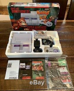 SNES Super Nintendo Donkey Kong Country System Bundle CIB Complete in Box + Game