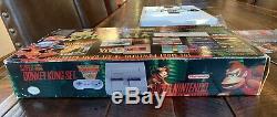 SNES Super Nintendo Donkey Kong Country System Bundle CIB Complete in Box + Game