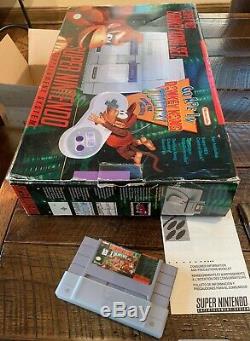 SNES Super Nintendo Donkey Kong Country System Bundle CIB Complete in Box + Game