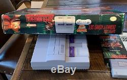 SNES Super Nintendo Donkey Kong Country System Bundle CIB Complete in Box + Game