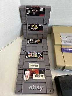 SNES Super Nintendo Entertainment System Bundle, 5 Games! 3 Controllers! Extras