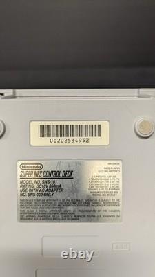 SNES Super Nintendo JR Authentic System Console Tested With 3rd Party Controller