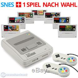 SNES Super Nintendo Konsole + 2 Controller + Spiele wie Super Mario oder Zelda