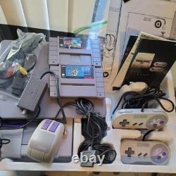 SNES Super Nintendo Mario Paint Set Console Set Complete and tested with box