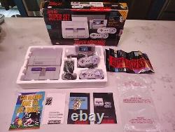 SNES Super Nintendo Super Set Complete in Box with Poster and Styrofoam TESTED