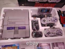 SNES Super Nintendo Super Set Complete in Box with Poster and Styrofoam TESTED