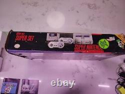 SNES Super Nintendo Super Set Complete in Box with Poster and Styrofoam TESTED