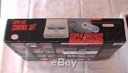 SNES Super Nintendo System Console In Box with Super Mario World Works Great