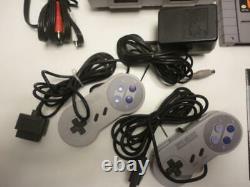 SNES Super Nintendo Video Game System Bundle with 2 Controllers & 4 Games WORKS