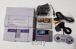 SUPER NINTENDO SNES CONSOLE, CLEANED AND TESTED, CABLES & 2 GAMES, Read Descrip