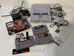 SUPER NINTENDO SNES Orignal Game CONSOLE, Cords, 2 Controllers, 4 Games TESTED