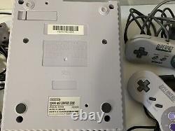 SUPER NINTENDO SNES Orignal Game CONSOLE, Cords, 2 Controllers, 4 Games TESTED