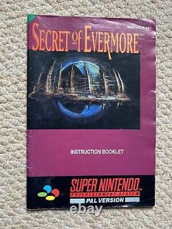 Secret Of Evermore Super Nintendo SNES Game Boxed Manual PAL Protector