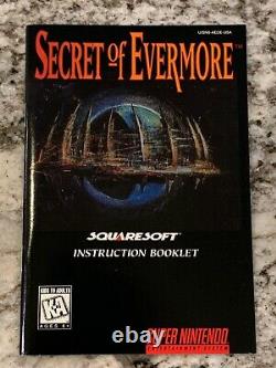 Secret of Evermore (Super Nintendo, 1995) SNES Box Instruction Manual Only