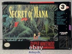 Secret of Mana SNES Super Nintendo Complete In Box CIB Authentic In Box With Map