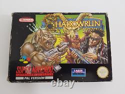 Shadowrun Super Nintendo SNES game CIB PAL UKV VERSION + Box Protector