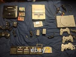 Sony PlayStation PS1 Sega Genesis Super Nintendo SNES Atari Bundle Games Workin