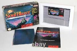 Soul Blazer SNES Super Nintendo Complete In Box CIB Authentic with Poster! RARE